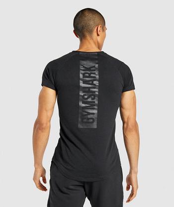 T Shirts Męskie Gymshark Bold Czarne | PL 3854ZUT